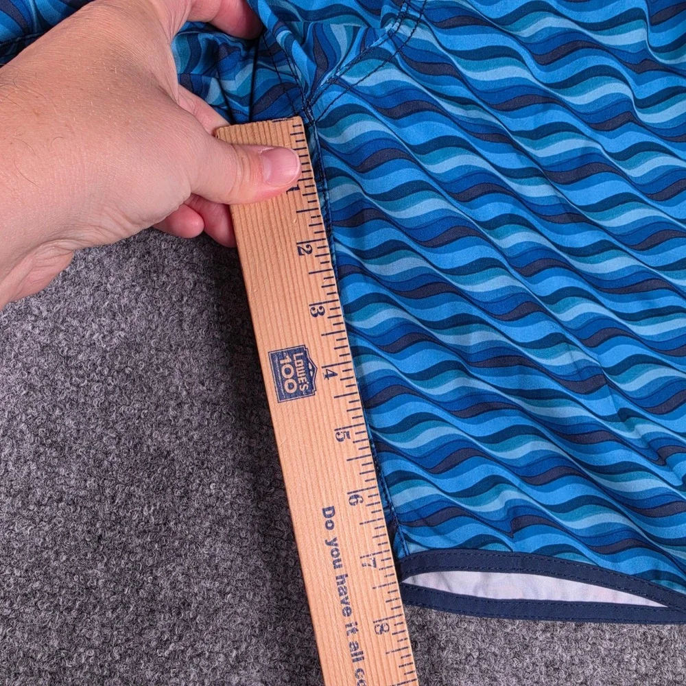 Fair Harbor Swim Trunks Mens XXL Blue Wave‎ Print Compression Lined